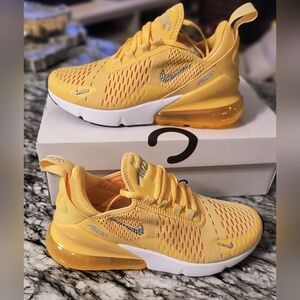 Women's Bling Nike Air Max 270 Sneakers Shoes Topaz Gold New In Box Size 7